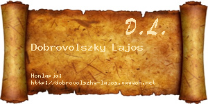 Dobrovolszky Lajos névjegykártya